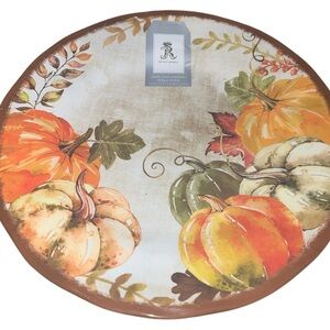 Rachel Ashwell Harvest Fall Pumpkins Thanksgiving Melamine Dinner Plates Set 4